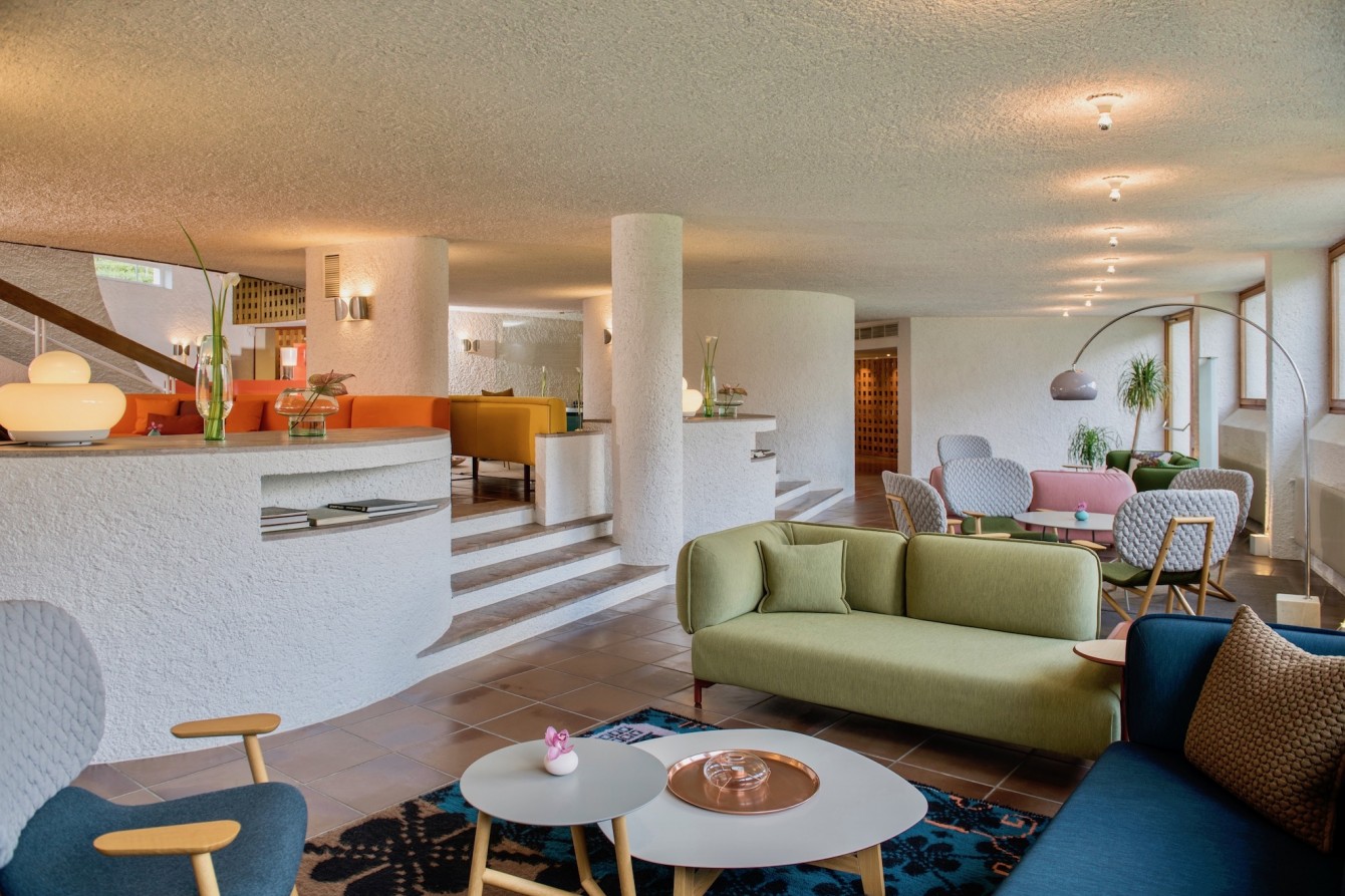 Designhotel Seehotel Ambach Moroso 70er Jahre Design Interiordesign mit spezieller Architektur, Architekt Othmar Barth