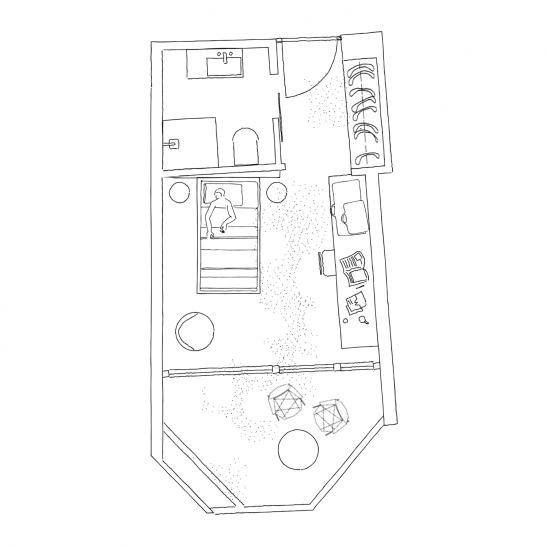 Seehotel Ambach: Grundriss Single-Zimmer