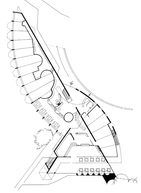 Seehotel Ambach, Grundriss des Erdgeschosses, Architekt Othmar Barth, Architektur der 70er Jahre